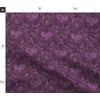 Spoonflower Fabric - Purple Heart Damask Mystikel Printed on Fleece Fabric Fat Quarter - Sewing Blankets Loungewear and No-Sew Projects