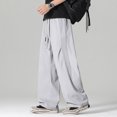 thumbnail image 7 of NIEWTR Mens Training Sweatpants Solid Tone Drawstring Waist Pockets Joggers Casual Sport Pants Lightweight Breathable Trousers(A-Light Gray,7XL), 7 of 7