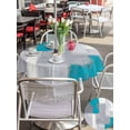 thumbnail image 5 of Outdoor Tablecloth with Umbrella Hole for Patio/Picnic/Party/Camping, Blue Abstract Waterproof Table Cloth Round Cover Washable, Grey Geometric Oil Painting Vintage Gradient (Dia 54"), 5 of 8
