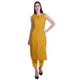 thumbnail image 1 of Moomaya Kurta Sans Manches à Col Peter Pan avec Pantalon Ensemble Ethnique 2 Pcs pour Femmes, 1 of 6