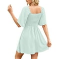 thumbnail image 6 of UVN Summer Dresses for Women Short Sleeve V Neck Midi Dress Elegant Bow Tie Beach Sundress, 6 of 9