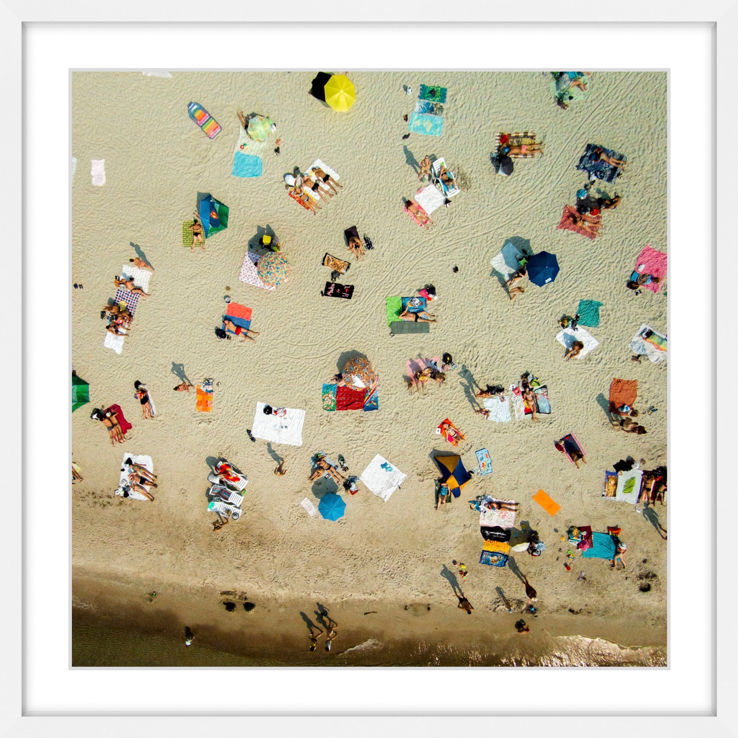"Beach Towels" Framed Painting Art Print, 24.0" x 1.5"