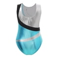 thumbnail image 4 of YIZYIF Kids Girls Metallic Ballet Dance Leotard Sparkle Rhinestones Sleeveless One Piece Gymnastics Unitard Blue 14, 4 of 5