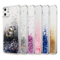 thumbnail image 3 of Dream Wireless  Waterfall Ring Liquid Sparkling Flowing Sand TPU Case for iPhone13 6.1, Blue, 3 of 8