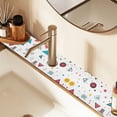 thumbnail image 2 of Yayeee Faucet Mat for Kitchen Sink 30" Diatomite Long Splash Guard Pad, Red Simple Shapes, 2 of 7