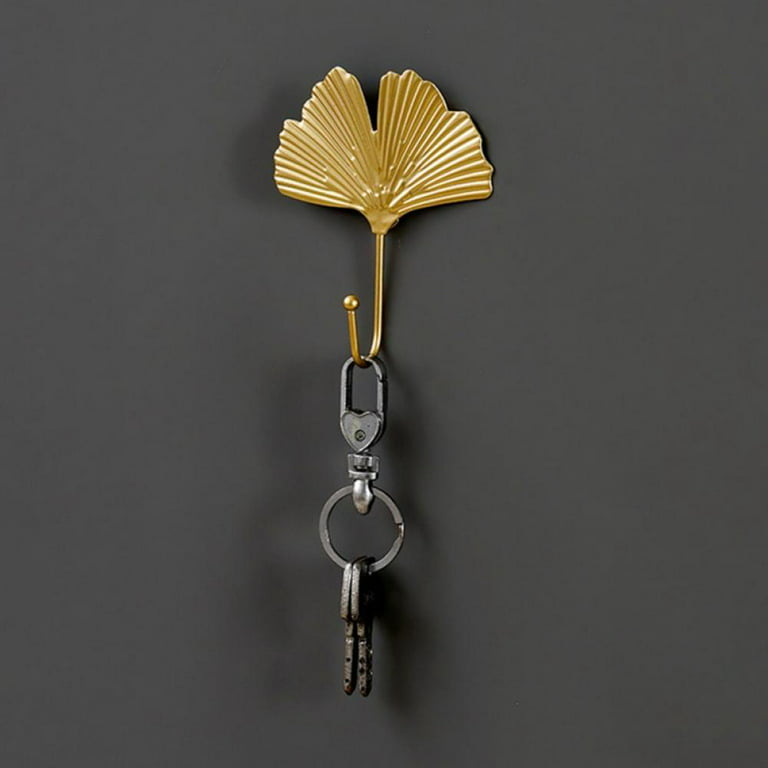 Golden Wall Hooks Decorative Set Of 6 In Luxury Leaf Dcor Style. Beautiful  Decorative Hooks For Room Organization