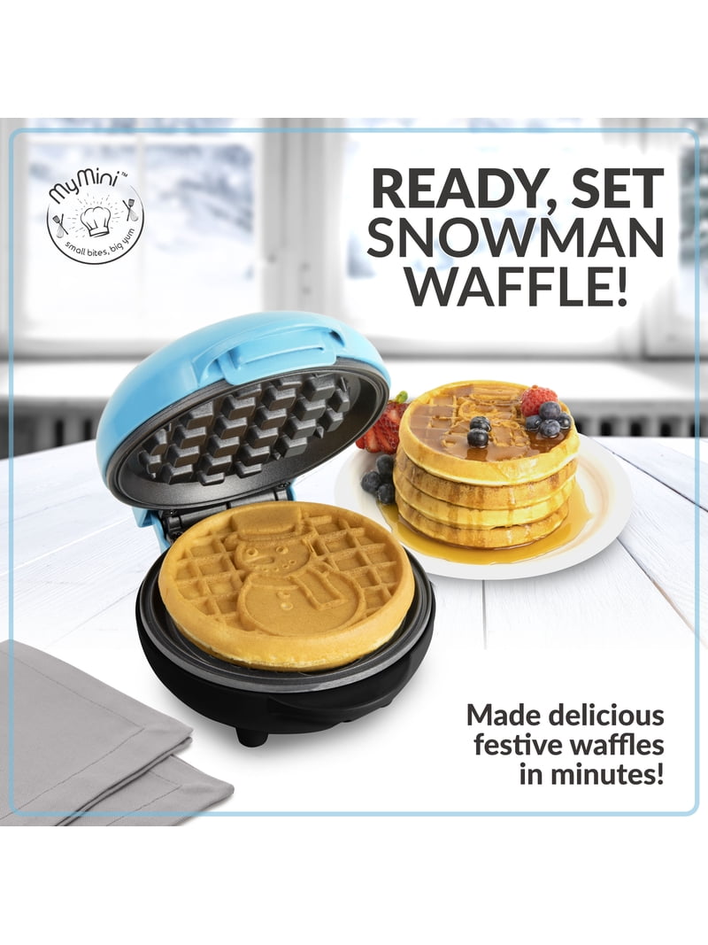 MyMini Snowman Electric Waffle Maker, Blue - Walmart.com