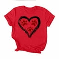 thumbnail image 5 of Xuyuer Valentines Shirts for Women Love Heart Tshirt Cute Graphic Tee Tops Women's Printed Round Neck Short Sleeved Casual T-shirt Short Sleeved Top Short Sleeve Valentines, 5 of 5