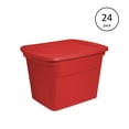 thumbnail image 2 of Sterilite Heavy Duty 18 Gallon Stacking Seasonal Storage Tote, Red (24 Pack), 2 of 6