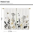thumbnail image 2 of Beige Floral Kitchen Curtains Boho Flower Botanical Leaves Small Short Cafe Window Curtains Rustic Wildflower Plant Vintage Bathroom Drapes Treatment Tier Curtains 2 Panels (27.5x36 Inch), 2 of 6