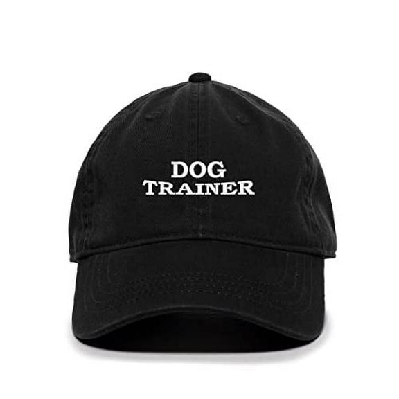 Tech Design Dog Trainer Baseball Cap Embroidered Cotton Adjustable Dad Hat Black