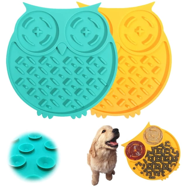 Almohadillas para lamer para perros, juego de 2, almohadillas para lamer para perros con potentes ventosas, almohadillas de silicona para lamer con ventosas, entrenamiento, aseo y baño B