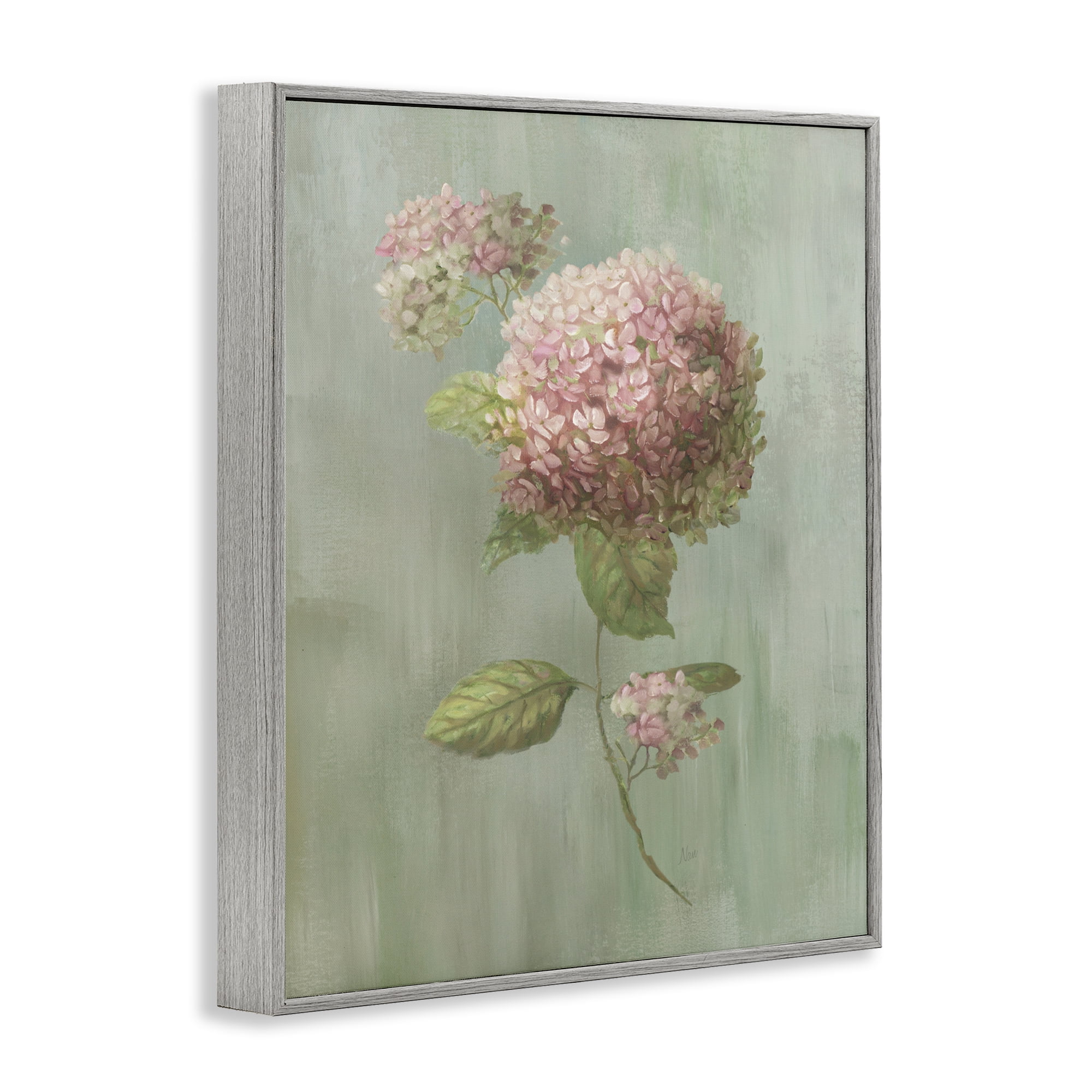 Stupell Industries Single Hydrangea Bushel Gray Framed Giclee Art, design by Nan