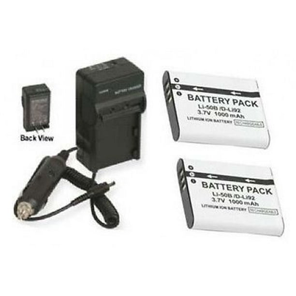 2 Batteries + Charger for Olympus STYLUS MJU Tough TG610, Olympus 6000