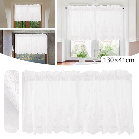 Curtain,Lace Floral Lace Curtains Kitchen Coffee Curtains Bedroom Rod Curtains Lace Short Curtains Lace Curtains 51 X 16 Inches 1Panels