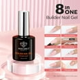 thumbnail image 3 of modelones Builder Nail Gel, 8-in-One Pink Shimmer Builder, Sparkle Glitter Pink Rubber Base Gel Polish LED Lamp Cured Hardener Color Base Strengthener Extension for Home DIY Salon Girls, 3 of 9