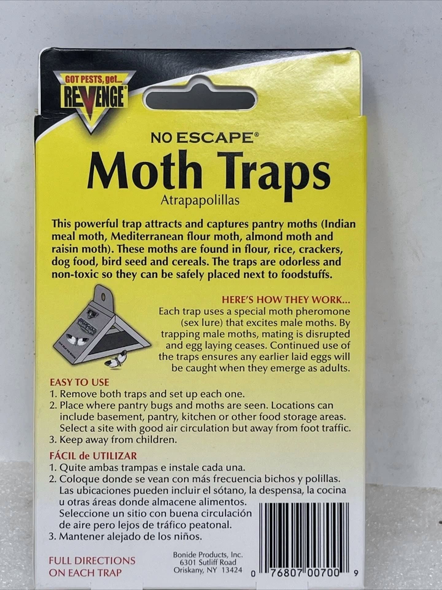 CRESTIN- (2 Pack) Revenge No Escape Moth Traps Lures, For Kitchens, Pet Food/Bird Seed