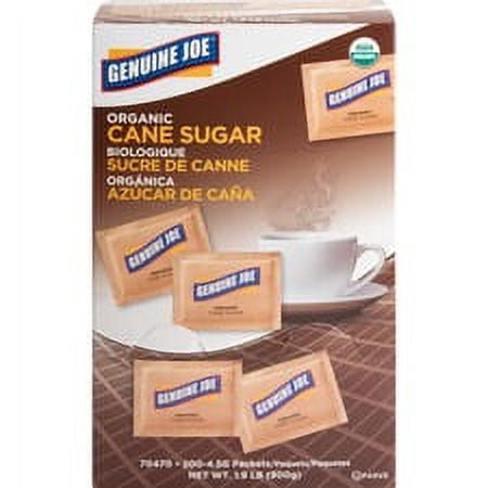Genuine Joe Turbinado Natural Cane Sugar Packets - 0 lb (0.2 oz) - Molasses Flavor - Natural Sweetener - 200/Box | Bundle of 5