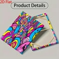 thumbnail image 2 of Modern Psychedelic Pink Blue Yellow Green Purple Magenta Turquoise Pop Art Wall Painting - 60s 70s Retro Inspired Wrapped Canvas Frame, Multicolor Swirl & joyful Face Design for ' Room, 2 of 5