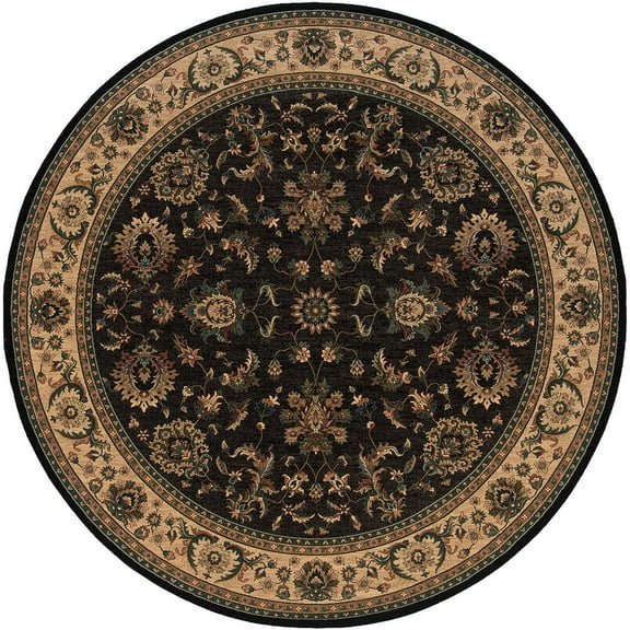 Oriental Weavers Ariana Area Rug - 311K3 - 6' Round - in Black/ Ivory - Vintage Inspired, Stain Resistant, Family and Pet Friendly , Dining Area Rug