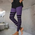thumbnail image 5 of Ayfxijin Womens Pants Halloween Striped Print Leggings Sports Fitness Pants Tight Peach Hip Yoga Stretch Pants, 5 of 9