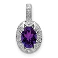 thumbnail image 4 of 925 Sterling Silver Rhodium Plated Diamond and Amethyst Pendant, 4 of 7