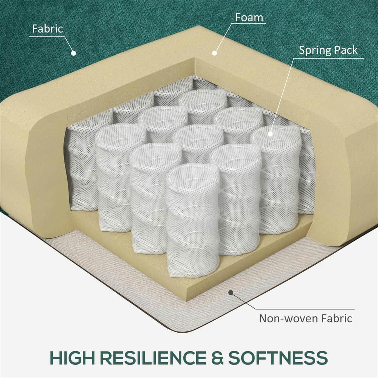 Demi Bonn 40" Modern Upholstered Armchair with High Back Button Tufted, Mid-Century Retro Wood Leg Chair for Living Room, Bedroom, Green