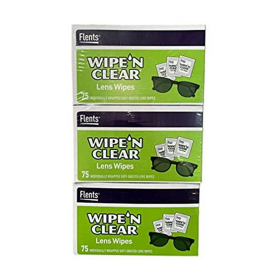 Wipe'N Clear Lens Wipes, 3 X 75 Count
