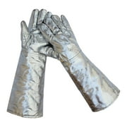 HILABEE 2x Aluminum Foil Welding Gloves Safety Work Gloves for Lab Work Casting Home 45cm 250 to 500