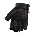 thumbnail image 3 of Milwaukee Leather SH195 Guantes de mano para motocicleta sin dedos con palma acolchada de gel perforado de cuero negro para hombre con nudillos abiertos - Mediano, 3 of 5