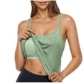 thumbnail image 3 of BiZtdJrK Womens Workout Tank Top with Built in Bras Running Yoga Athletic Racerback Tanks Solid Color Camisole Padded Undershirt Green S, 3 of 8