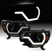 AKKON - Fits 2012-2015 Toyota Tacoma Pickup Truck [LED Tube Parking] Projector Black Headlights Pair Left Right Replacement