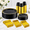 Black/Gold-50 Guests, variant on Clear And Plastic Plates Dinnerware Set For 75 Guests