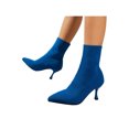 thumbnail image 3 of Innerwin Bottines pour Femmes à Talon Haut Stilettos à Enfiler Chaussures d'Hiver Mode Bout Pointu Formel Bleu 9, 3 of 8