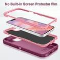 thumbnail image 2 of I-HONVA For iPhone 16e Case,[with 2 Pack Screen Protector] 3-Layer Military Grade Drop Anti-Slip Rugged Shockproof Dustproof Protection 6.1 inch Phone Case for Apple iPhone 16e,Deep Purple/Pink, 2 of 7