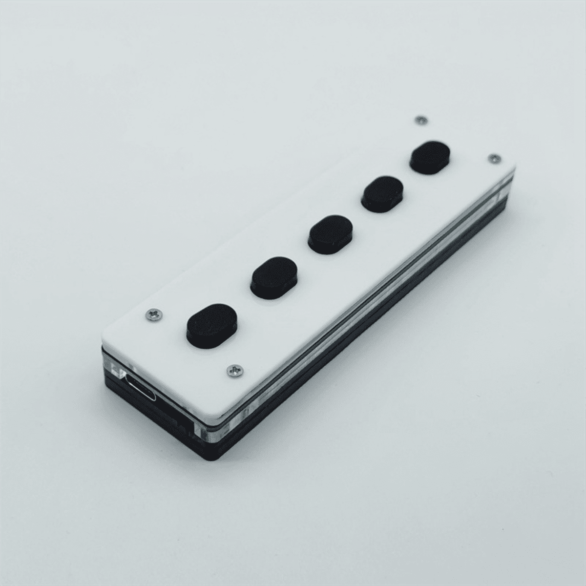 Silent Silicone Bluetooth Custom Programming Macro Keyboard 5-Keys Macropad Copy Paste USB Keypad, Bluetooth+USB