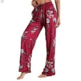 thumbnail image 4 of ZVNAΖH Pajama Pants for Women Clearance Cotton Lightweight Plus Size Elastic Drawstring Lounge Pants Printed Wide Leg Homewear Pants, Sizes S-3XL, 4 of 4