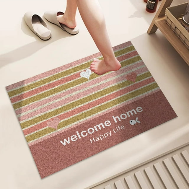 Bath Rugs Entrance Door Carpet Entrance Door Carpet Polyester Carpet Bathroom Absorbent Toilet Door Mat Non-slip Easy To Care No Slip Mat Interior Decoration Mat