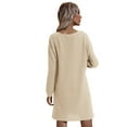 thumbnail image 6 of Herrnalise Women’s Dresses Summer 2024 Autumn Winter Fashion Long Sleeve V-Neck Solid Buttons Knitting Dress S-XL, 6 of 7