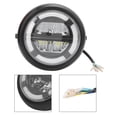 thumbnail image 3 of 8in Motorcycle LED Headlight Retro Angel Eyes Replacement for Cruiser Choppers Cafe Bobber Racer, 3 of 8