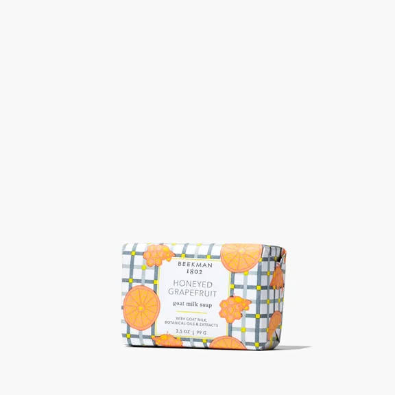 Beekman 1802 Honeyed Grapefruit Goat Milk Bar Soap, Gentle Cleansing Bath Soap, Pack of 3 (3.5 oz Each)