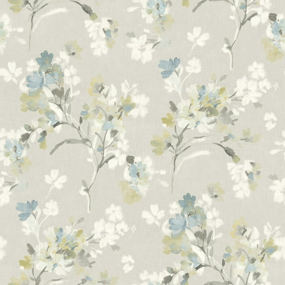 Chesapeake Azalea Light Grey Floral Branches Wallpaper