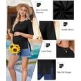 thumbnail image 3 of Weardear 3 Pack Maternity Shirts Split Side Oversized Pregnancy Tops Crew Neck Short Sleeve Postpartum Clothes, 3 of 5