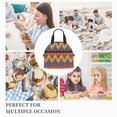 thumbnail image 3 of DouZhe Lunch Bags for Women and Men, Aztec Style Zig Zag Prints Reusable Portable Insulated Cooler Waterproof Lunch Tote Bag for Travel Work School Picnic, 3 of 5