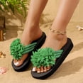 thumbnail image 4 of CHUMUD Womens Outdoor Fuzzy Flower Decor Toe Post Platform Flip-Flop Sandals, Casual Open Toe Slip-On Slippers, Lightweight Summer Beach Sandals, 4 of 9