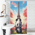 thumbnail image 4 of Funny Cute Panda Shower Curtain for Bathroom with 12Hooks, Polyester Fabric Thick Shower Curtain Washable Waterproof Curtain, 4 of 8