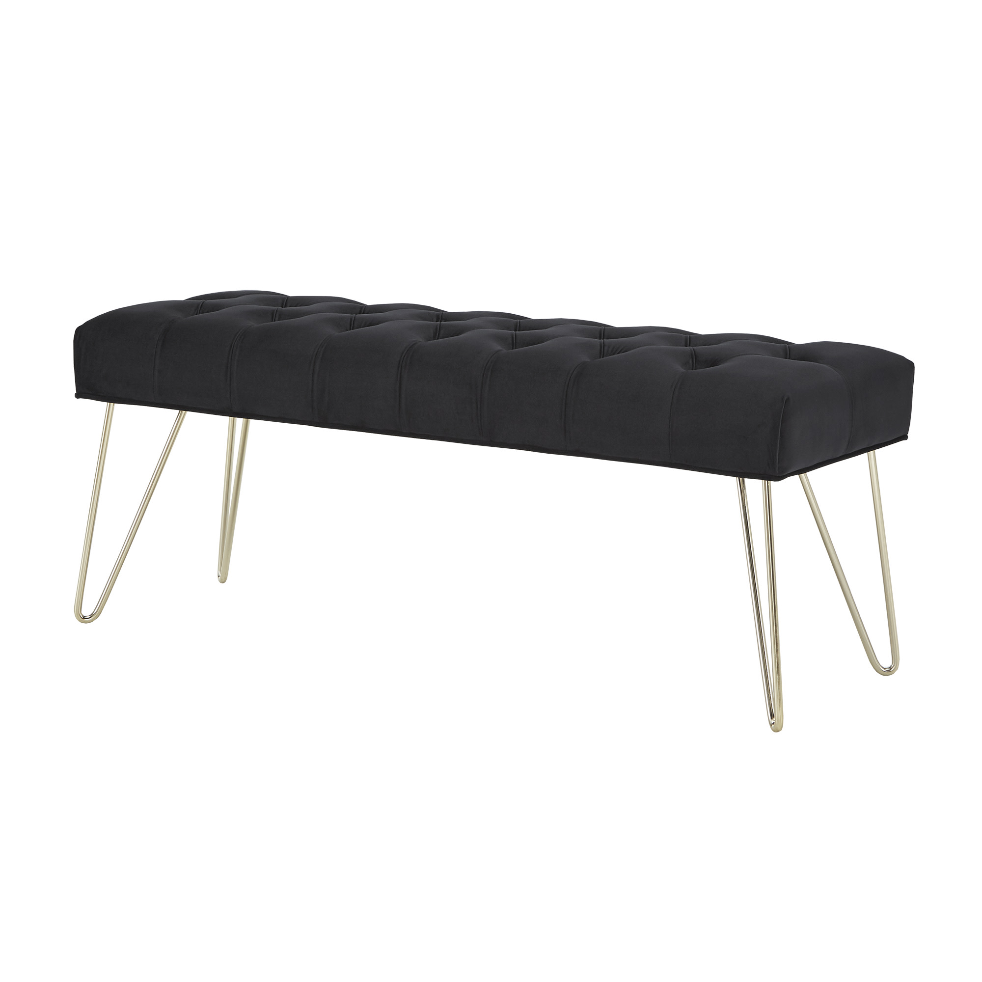 Weston Home Addison Upholstered Bench, Black