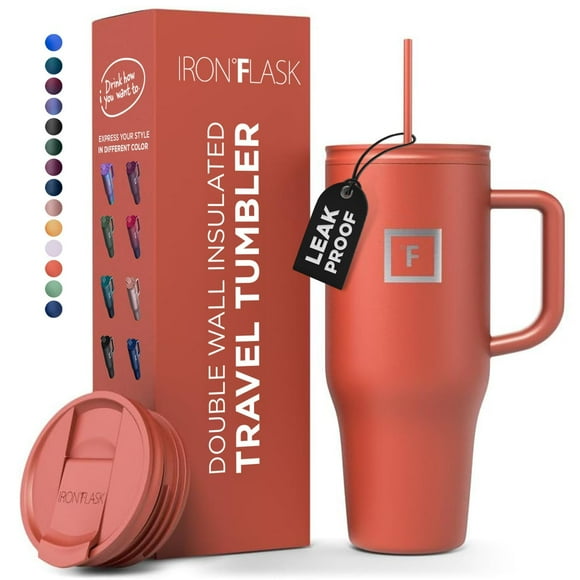 Taza aislante IRON °FLASK Co-Pilot con pajita y tapa abatible, 1,2 L