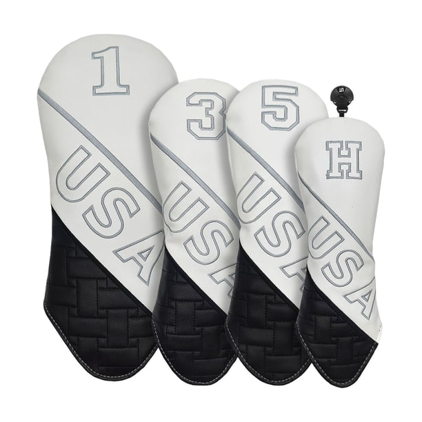 4 fundas para palos de golf, de piel sintética, resistentes al desgaste. Estilo B