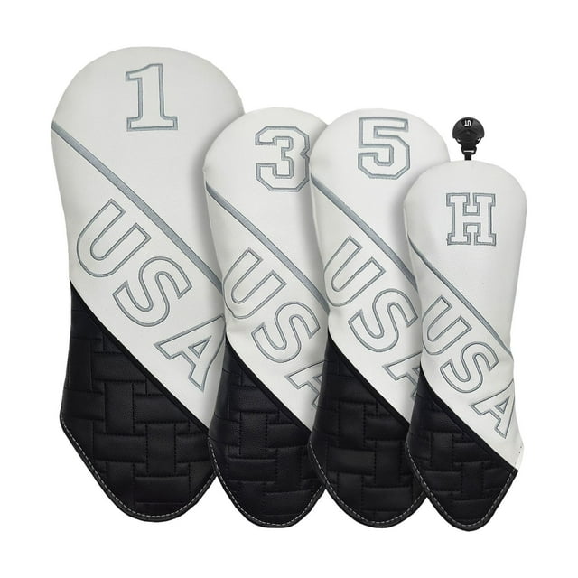4pcs Golf Club cubre el equipo de golf de golf equipos de golfistas impermeables contra el cárgano con el número de conductores cubiertos de hombres Estilo B